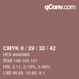 カラーコード: CMYK 0 / 29 / 32 / 42 | qconv.com