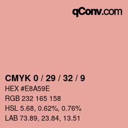 カラーコード: CMYK 0 / 29 / 32 / 9 | qconv.com