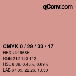 Color code: CMYK 0 / 29 / 33 / 17 | qconv.com