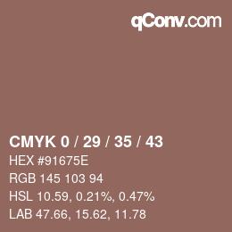 Code couleur: CMYK 0 / 29 / 35 / 43 | qconv.com