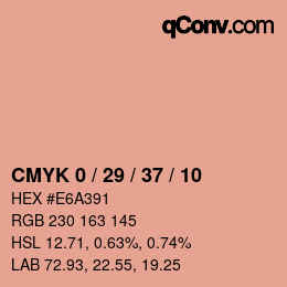カラーコード: CMYK 0 / 29 / 37 / 10 | qconv.com