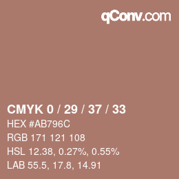 カラーコード: CMYK 0 / 29 / 37 / 33 | qconv.com