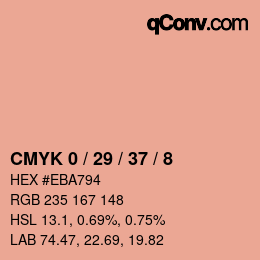 カラーコード: CMYK 0 / 29 / 37 / 8 | qconv.com