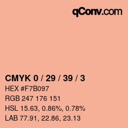 Color code: CMYK 0 / 29 / 39 / 3 | qconv.com