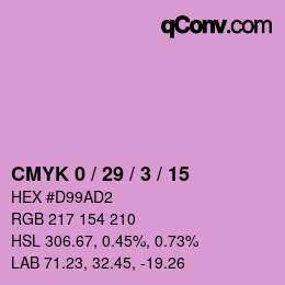 Color code: CMYK 0 / 29 / 3 / 15 | qconv.com