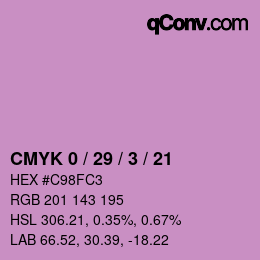 Color code: CMYK 0 / 29 / 3 / 21 | qconv.com