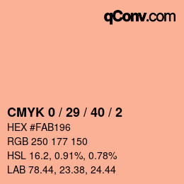 Color code: CMYK 0 / 29 / 40 / 2 | qconv.com