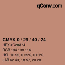 Color code: CMYK 0 / 29 / 40 / 24 | qconv.com