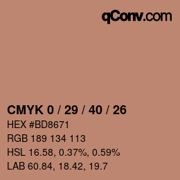 Color code: CMYK 0 / 29 / 40 / 26 | qconv.com