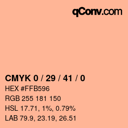 Color code: CMYK 0 / 29 / 41 / 0 | qconv.com