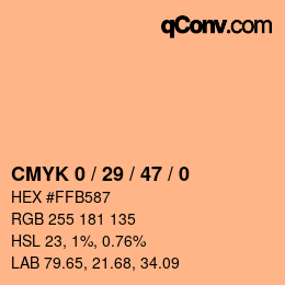 Color code: CMYK 0 / 29 / 47 / 0 | qconv.com