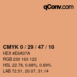 Color code: CMYK 0 / 29 / 47 / 10 | qconv.com
