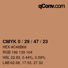 Color code: CMYK 0 / 29 / 47 / 23 | qconv.com