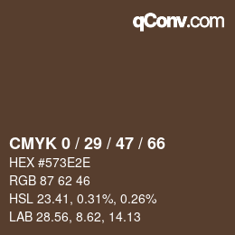 カラーコード: CMYK 0 / 29 / 47 / 66 | qconv.com