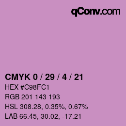 Color code: CMYK 0 / 29 / 4 / 21 | qconv.com