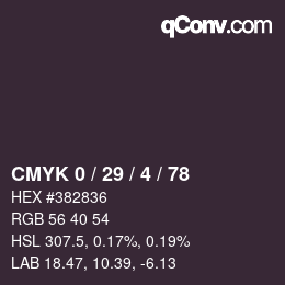 Color code: CMYK 0 / 29 / 4 / 78 | qconv.com