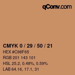 Farbcode: CMYK 0 / 29 / 50 / 21 | qconv.com