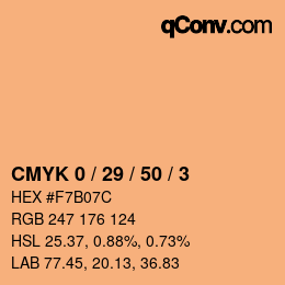 颜色代码: CMYK 0 / 29 / 50 / 3 | qconv.com