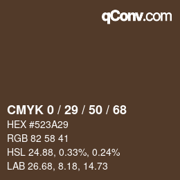 Código de color: CMYK 0 / 29 / 50 / 68 | qconv.com