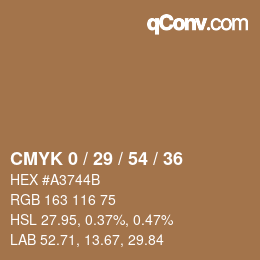Color code: CMYK 0 / 29 / 54 / 36 | qconv.com
