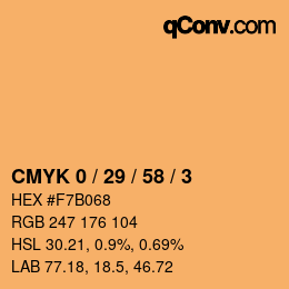 Color code: CMYK 0 / 29 / 58 / 3 | qconv.com