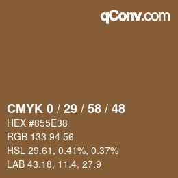 Código de color: CMYK 0 / 29 / 58 / 48 | qconv.com