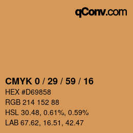 颜色代码: CMYK 0 / 29 / 59 / 16 | qconv.com