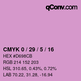 Color code: CMYK 0 / 29 / 5 / 16 | qconv.com