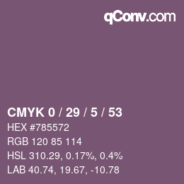 Color code: CMYK 0 / 29 / 5 / 53 | qconv.com