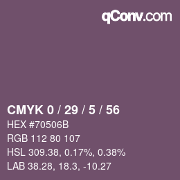 Color code: CMYK 0 / 29 / 5 / 56 | qconv.com