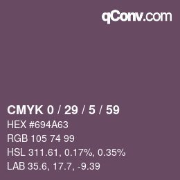 Color code: CMYK 0 / 29 / 5 / 59 | qconv.com