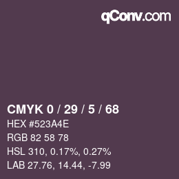 カラーコード: CMYK 0 / 29 / 5 / 68 | qconv.com