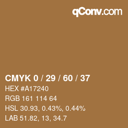 Color code: CMYK 0 / 29 / 60 / 37 | qconv.com