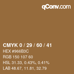 颜色代码: CMYK 0 / 29 / 60 / 41 | qconv.com