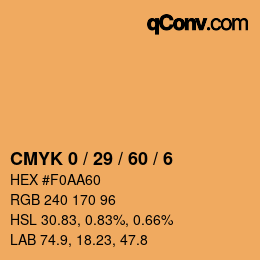 カラーコード: CMYK 0 / 29 / 60 / 6 | qconv.com