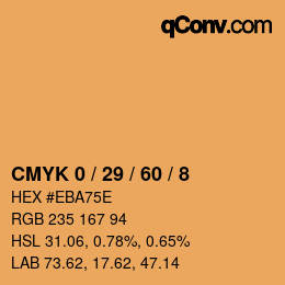 Farbcode: CMYK 0 / 29 / 60 / 8 | qconv.com