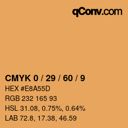 Color code: CMYK 0 / 29 / 60 / 9 | qconv.com
