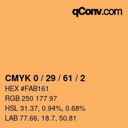 颜色代码: CMYK 0 / 29 / 61 / 2 | qconv.com