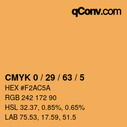 Code couleur: CMYK 0 / 29 / 63 / 5 | qconv.com