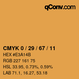 カラーコード: CMYK 0 / 29 / 67 / 11 | qconv.com