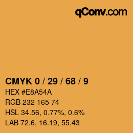 Color code: CMYK 0 / 29 / 68 / 9 | qconv.com