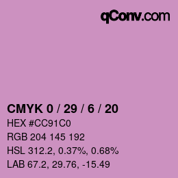 Color code: CMYK 0 / 29 / 6 / 20 | qconv.com