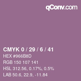 Farbcode: CMYK 0 / 29 / 6 / 41 | qconv.com