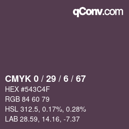 Color code: CMYK 0 / 29 / 6 / 67 | qconv.com