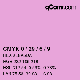 Color code: CMYK 0 / 29 / 6 / 9 | qconv.com