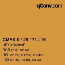 颜色代码: CMYK 0 / 29 / 71 / 16 | qconv.com