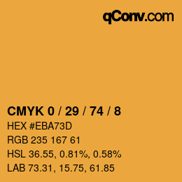 カラーコード: CMYK 0 / 29 / 74 / 8 | qconv.com