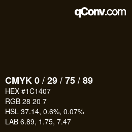 カラーコード: CMYK 0 / 29 / 75 / 89 | qconv.com