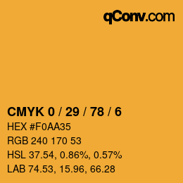 Color code: CMYK 0 / 29 / 78 / 6 | qconv.com