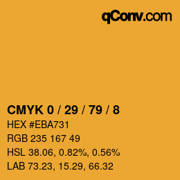 カラーコード: CMYK 0 / 29 / 79 / 8 | qconv.com